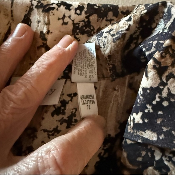 Zenergy by Chico’s Animal Stripe Jacket Zip Shiny Black/Brown Sz 12 (Chico’s 2) - Picture 13 of 14